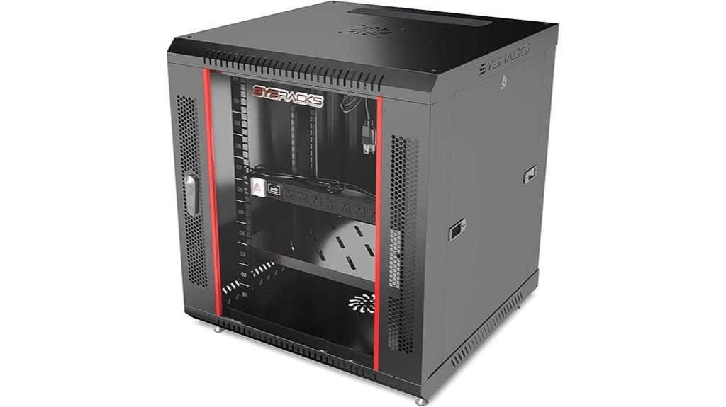 12u locking wall rack