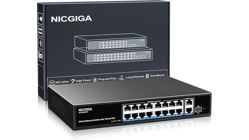 16 port poe unmanaged switch