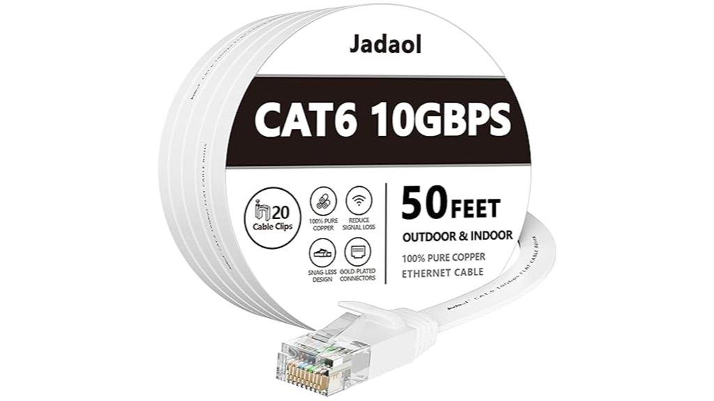 50 ft white ethernet cable