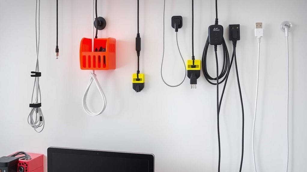 cable organization with hooks