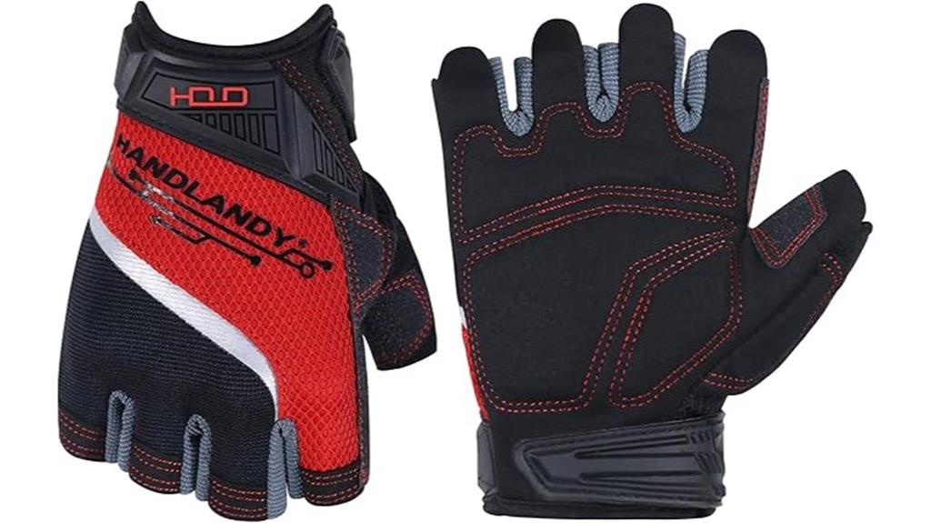durable fingerless work gloves