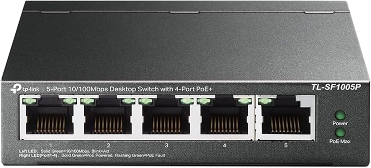 five port poe ethernet switch