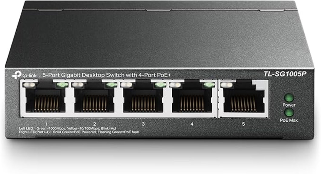 five port poe gigabit switch