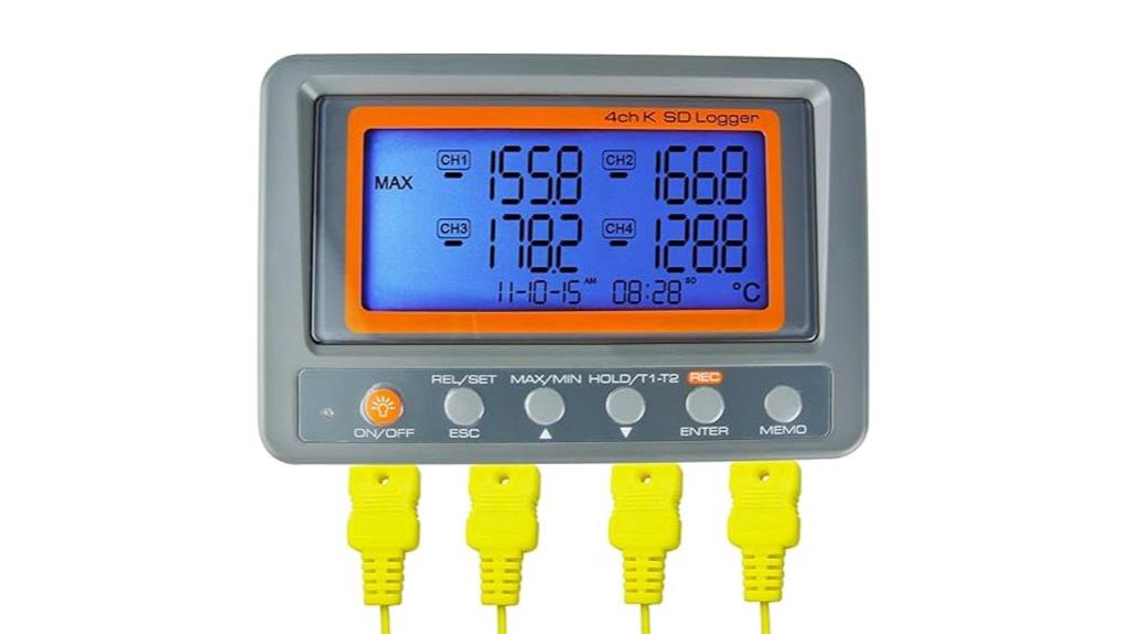 four channel thermocouple data logger