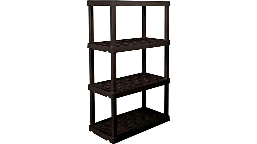 four tier plastic shelving