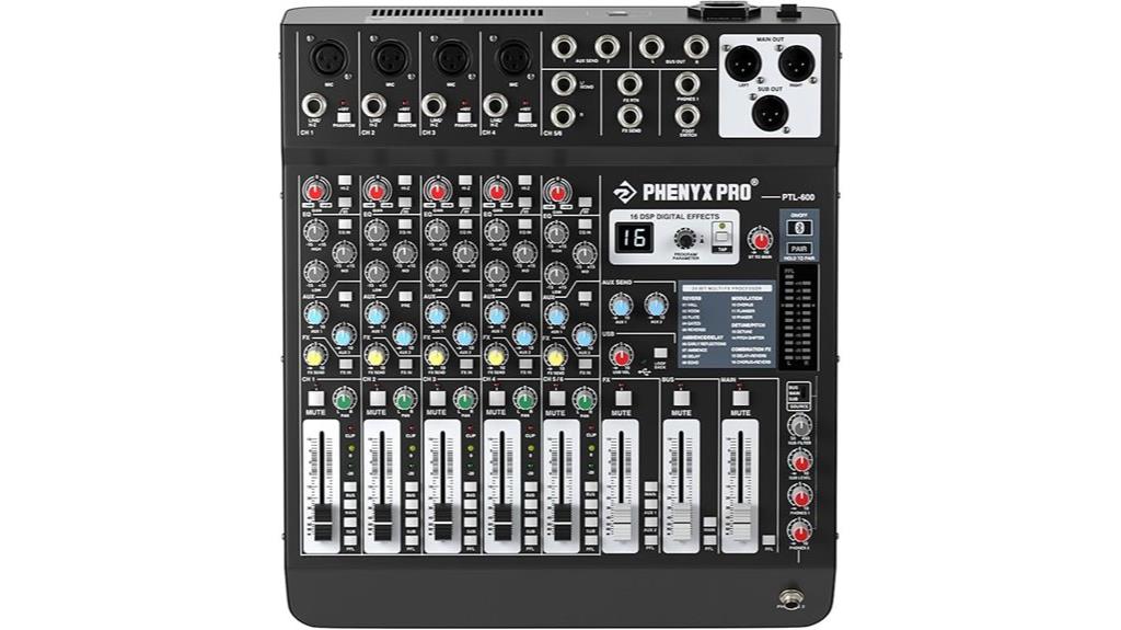 six channel audio mixer