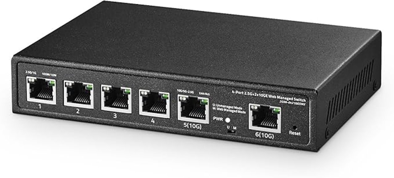 six port 10g network switch