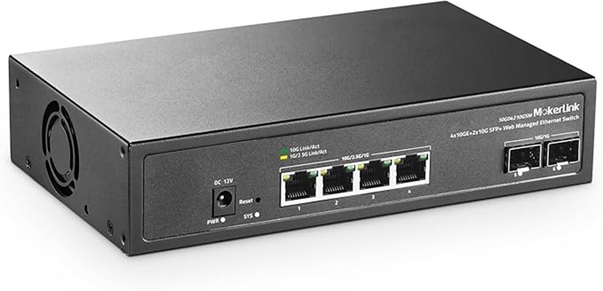 six port 10gbps managed switch