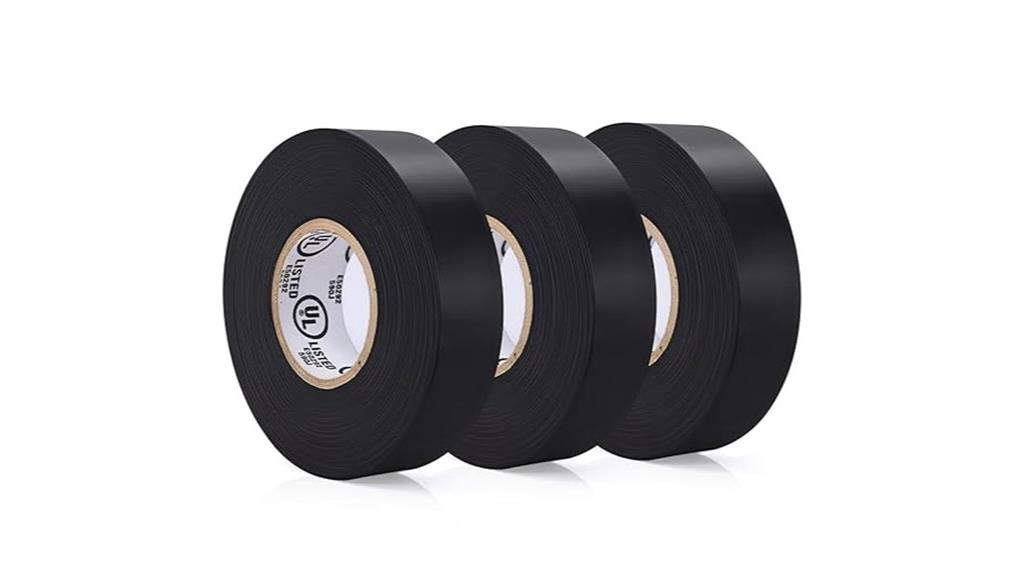three pack black insulation tape