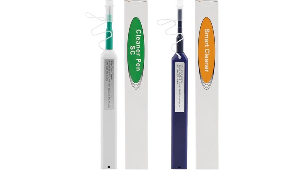 two fiber optic cleaners