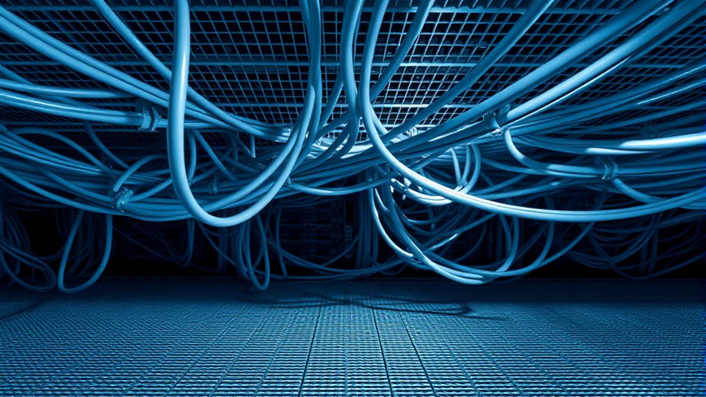 cable management beneath flooring