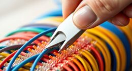 insert wires into punch down tool