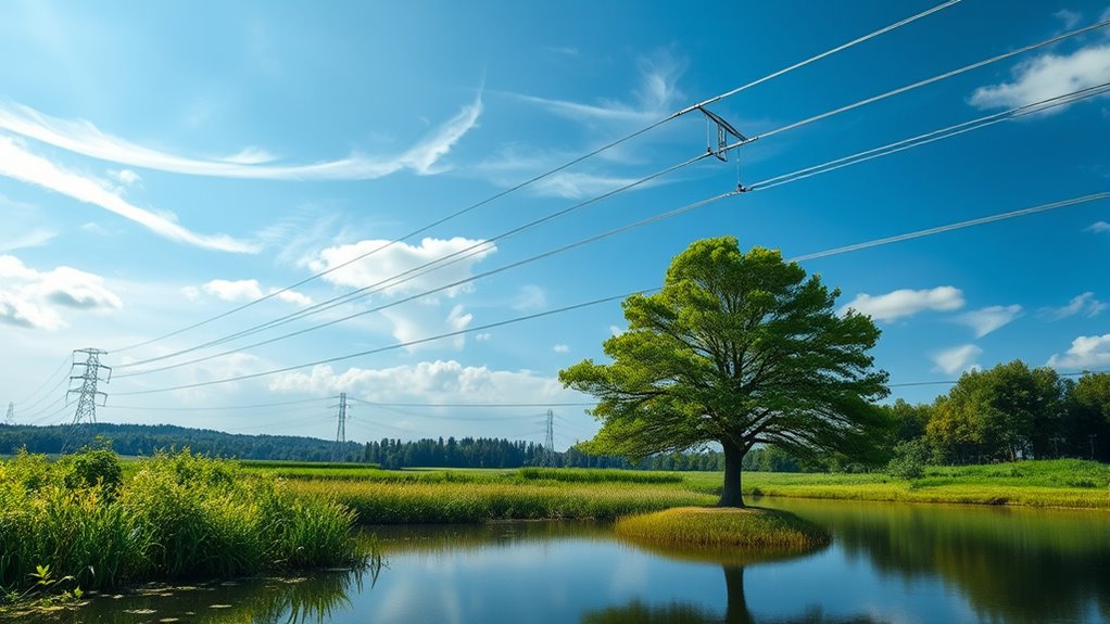 keep distance from power lines