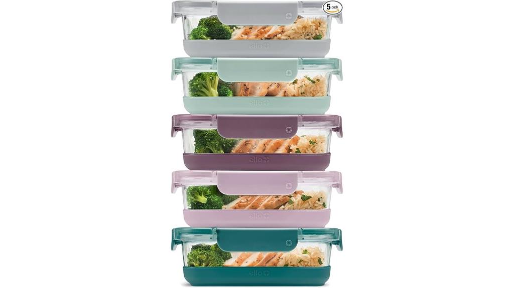five pack meal prep containers