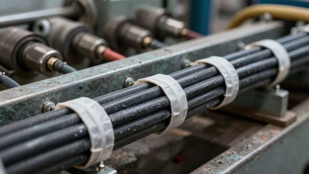 secure cables near machinery
